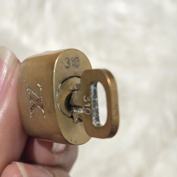 Louis Vuitton #310 Brass Lock, Key, & Chain - Picture 3 of 3